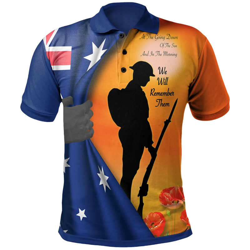 Street Fashion Men 2025 - Lest We Forget Anzac Day Camisa