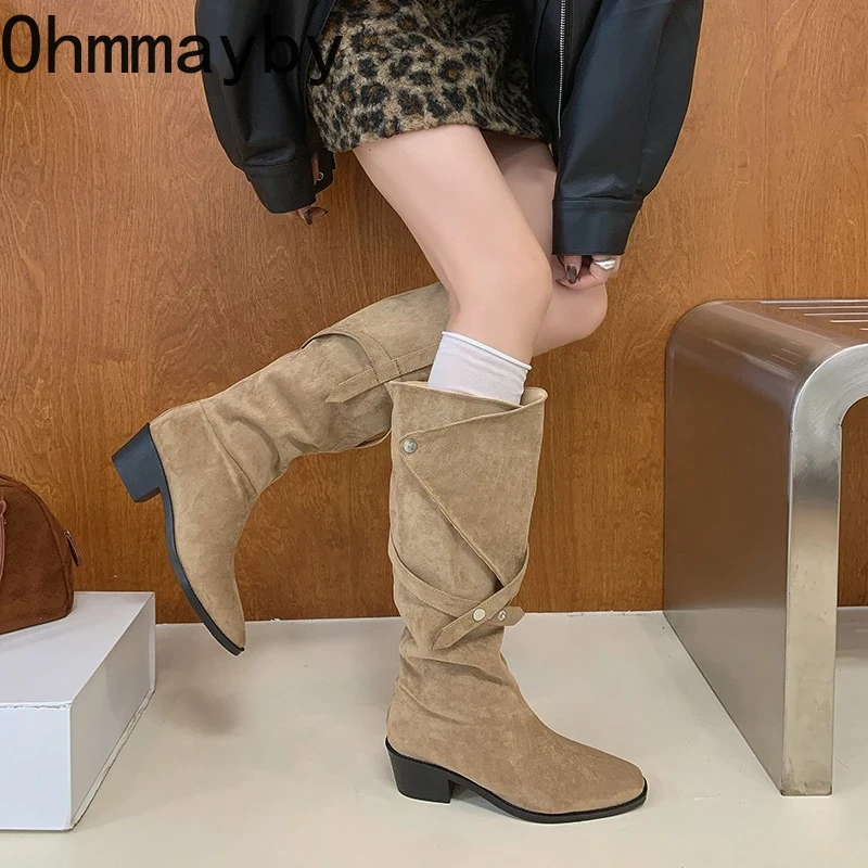 Botas de cano alto com fivela, - Street Fashion Canada avaliação e preço