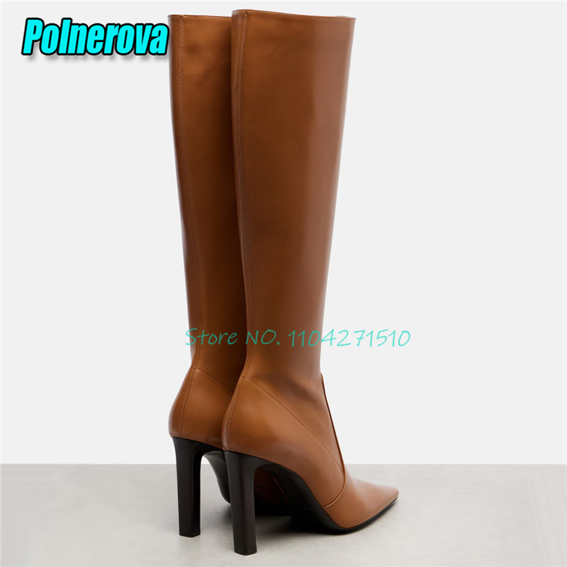 Botas de Salto Alto com Bico F - Street Fashion Canada avaliação e preço
