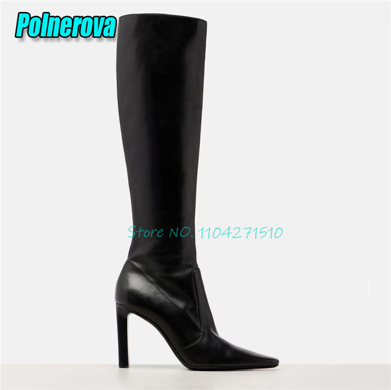 Botas de Salto Alto com Bico F - Street Fashion Canada avaliação e preço