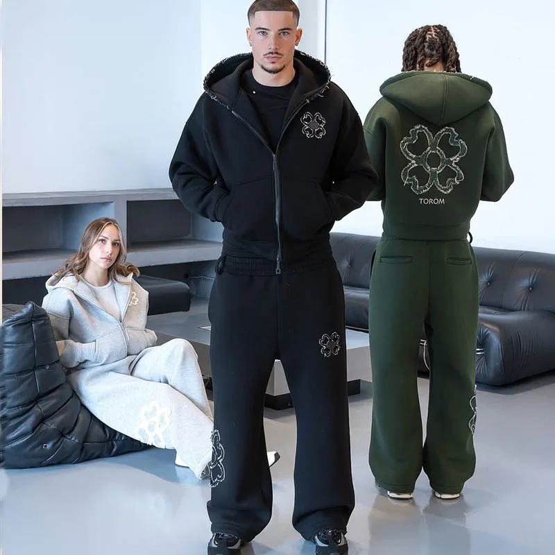 Conjunto de Moletom com Capuz  - Street Fashion Y2K avaliação e preço