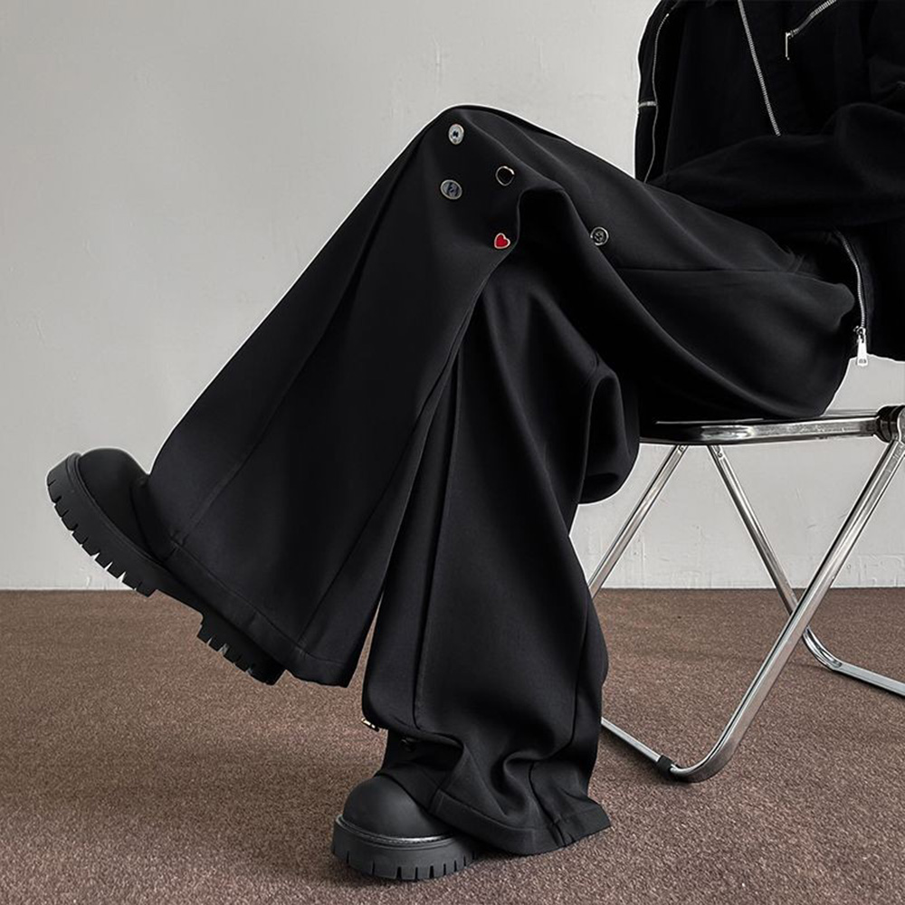 Calças masculinas botão decora - Street Fashion Men 2025 avaliação e preço
