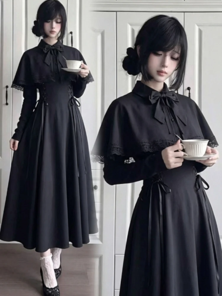 Vestido midi gótico preto esti - Fashion Street Night avaliação e preço
