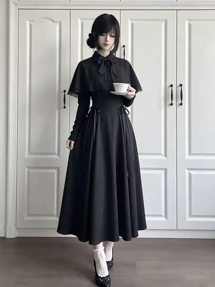 Vestido midi gótico preto esti - Fashion Street Night avaliação e preço