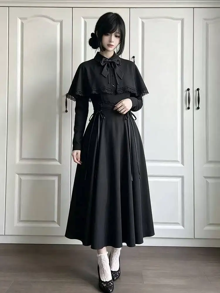 Vestido midi gótico preto esti - Fashion Street Night avaliação e preço